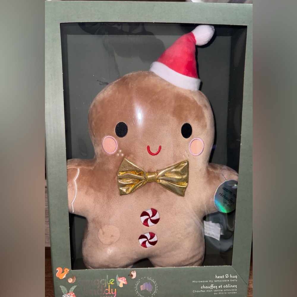 Cute 🥰 Gingerbread Man Heatable Huggable Pillow Christmas Microwavable Plush